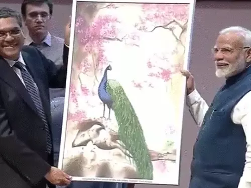 CJI gifted PM Narendra Modi a painting 